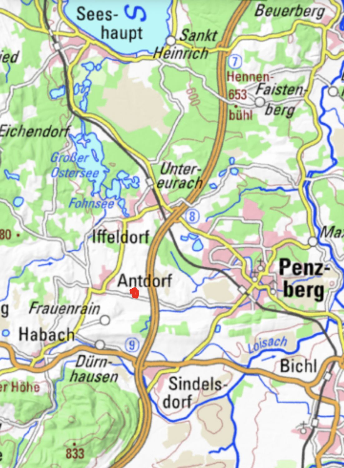 Lageplan vom Grundstück in 82387 Antdorf