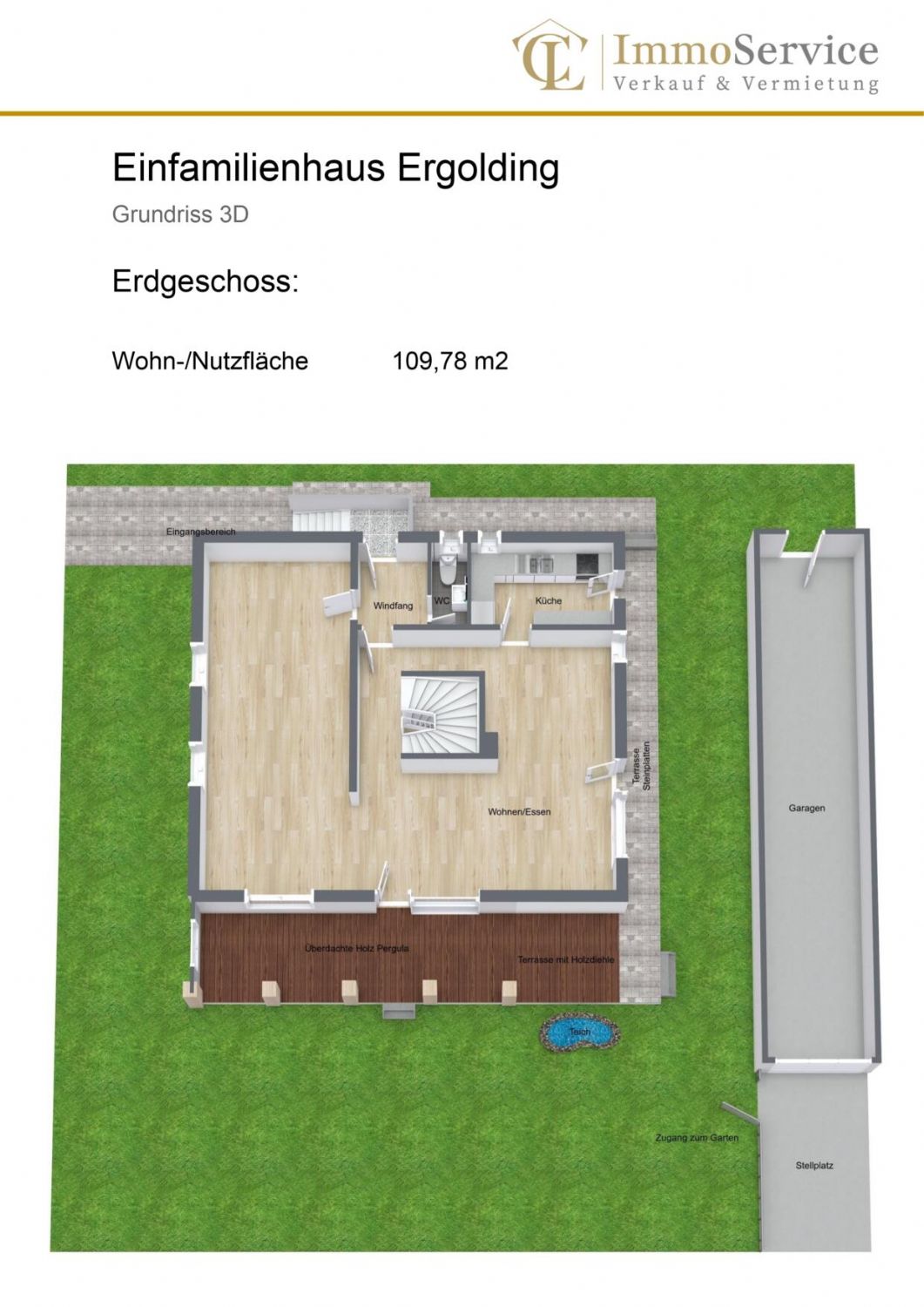 Grundriss: EFH - Erdgeschoss 3D