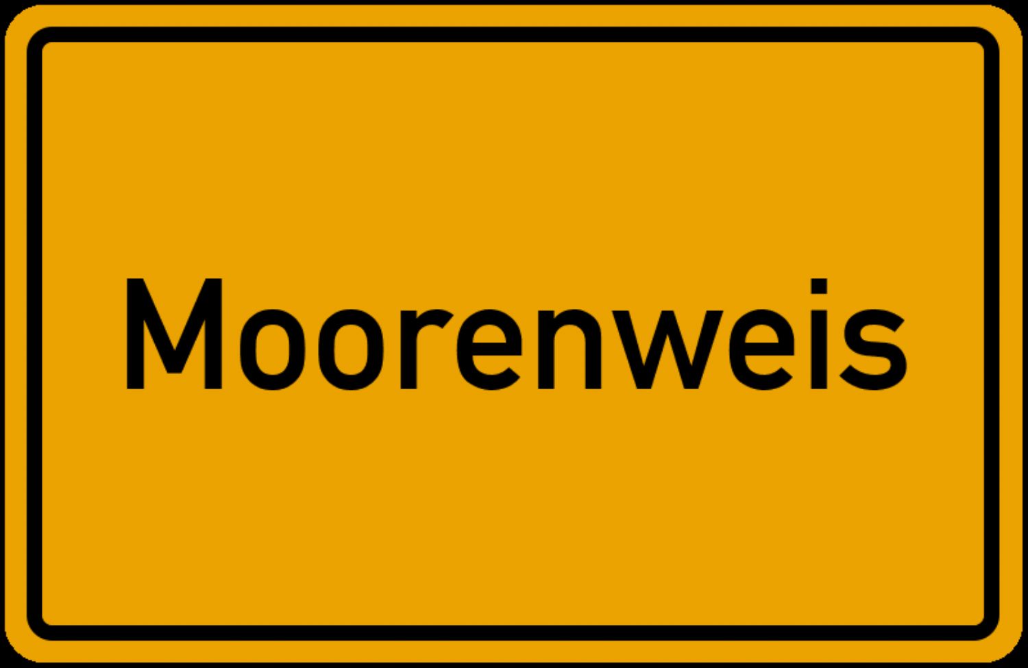 Ortsschild: Moorenweis im Landkreis Fürstenfeldbruck