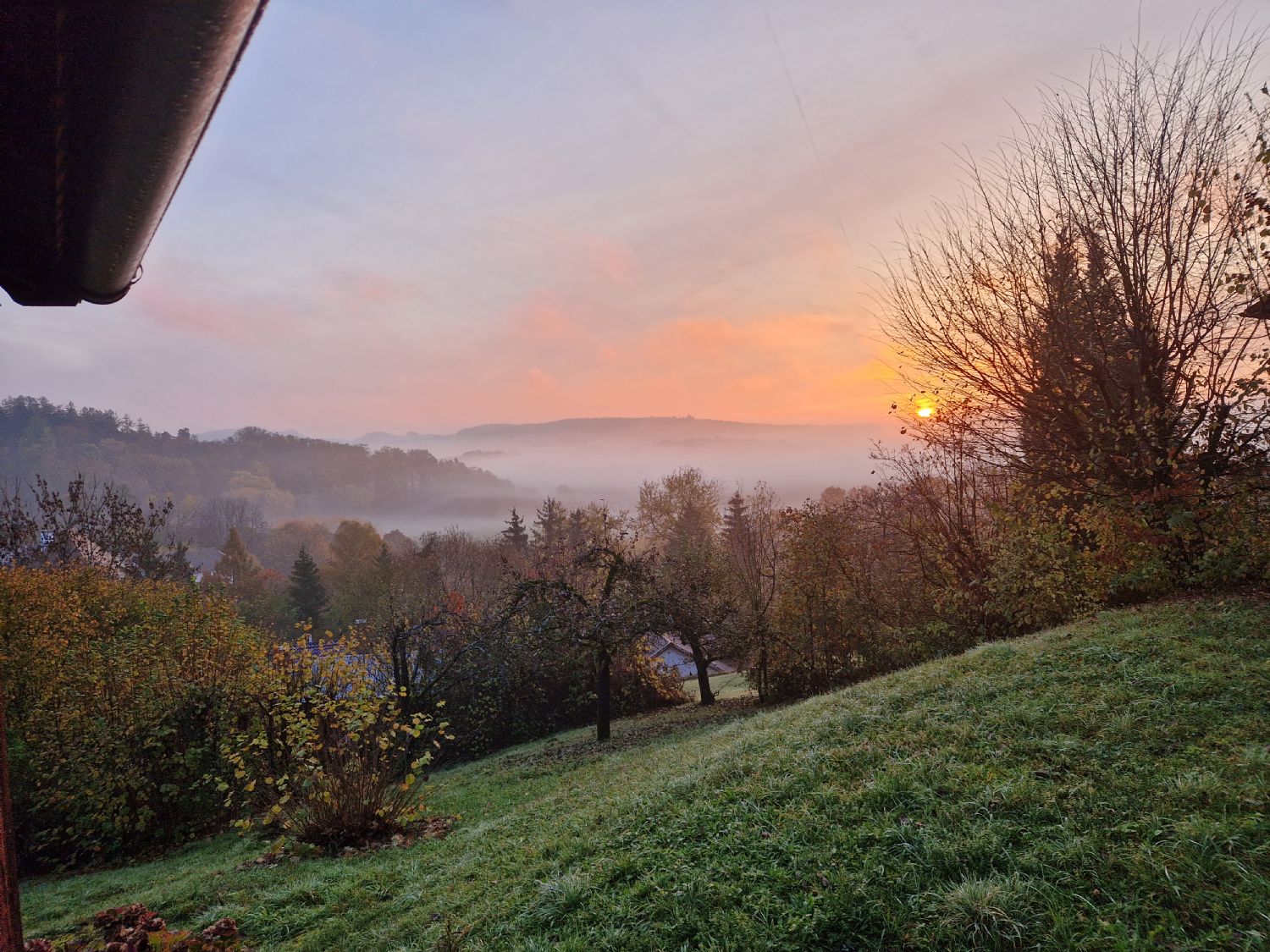 Panoramablick am Morgen in die unverbaute Naturlandschaft